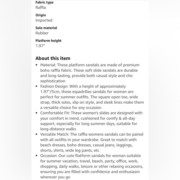 NEW! Women's ‘COFFEE’ Color Raffia Platform Sandals-9M - Picture 16 of 17